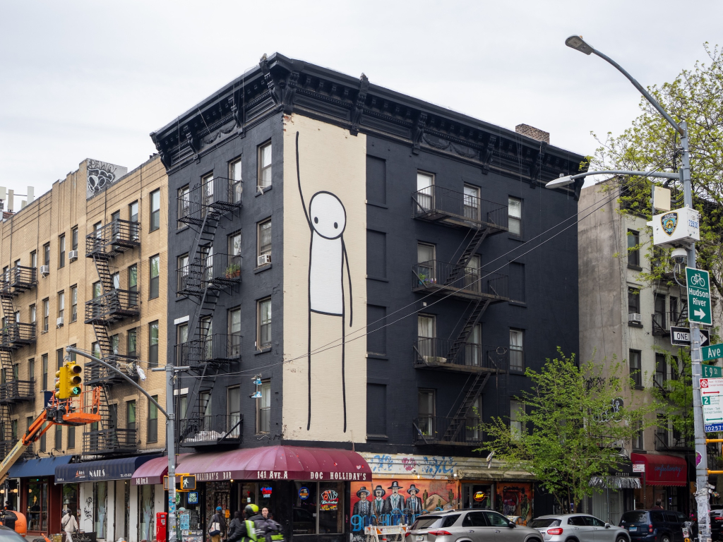 community saving STIK Liberty mural New York