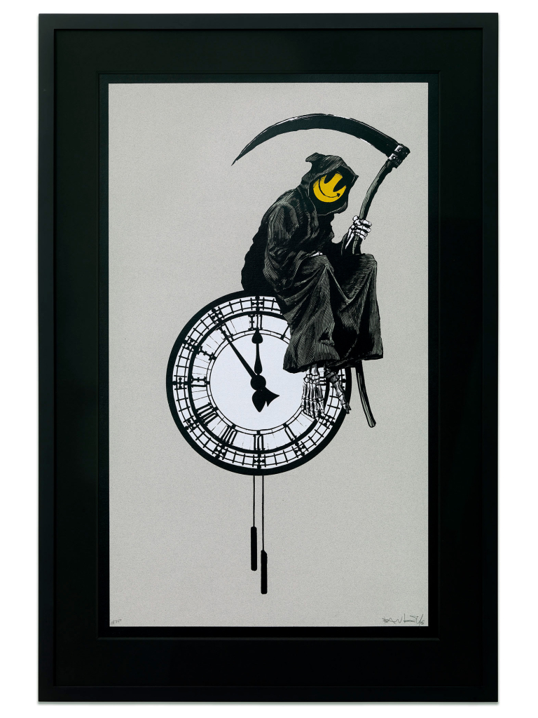Banksy Grin Reaper screen print Pest Control authenticated GraffitiStreet