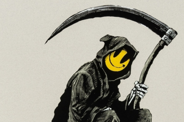 Banksy Grin Reaper screen print Pest Control authenticated GraffitiStreet