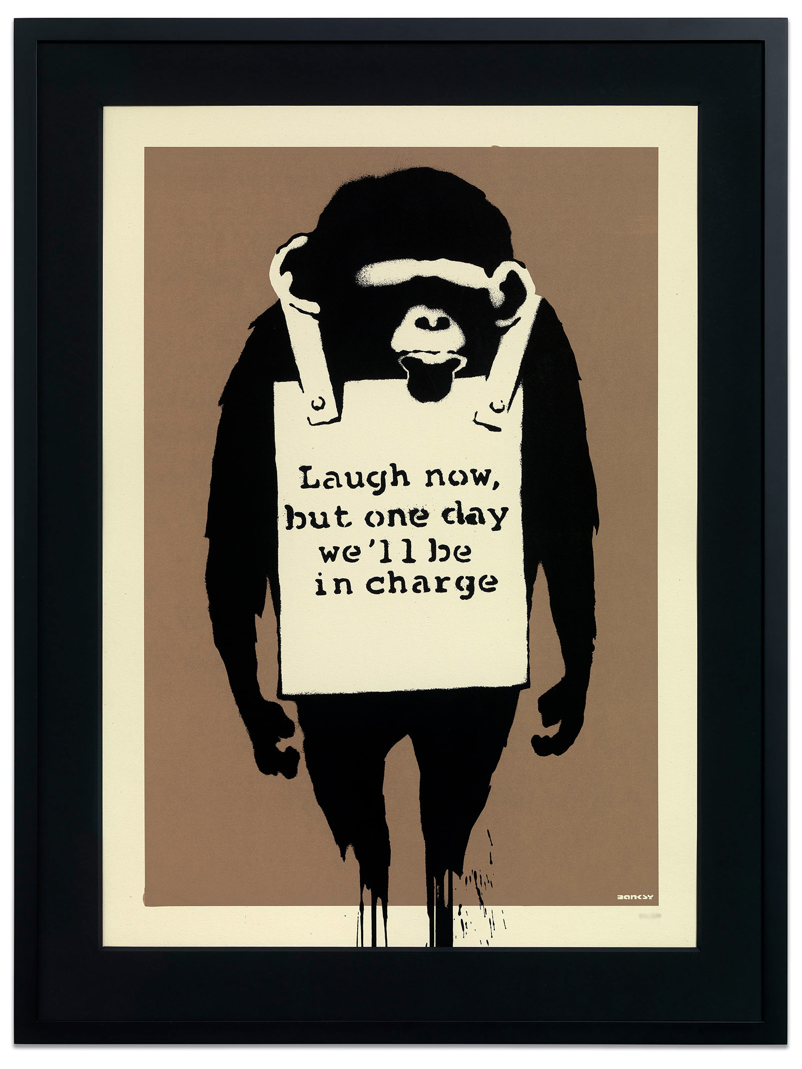 Banksy Laugh Now unsigned screen print Pest Control authenticated GraffitiStreet