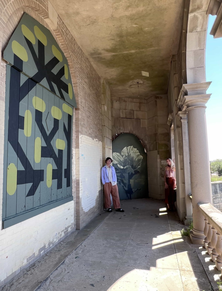 Faith47 and Keya Tama painting Running Through the Unnamed in New Jersey, 2025