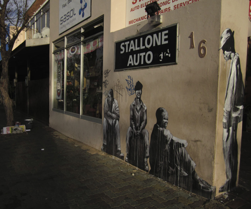 Faith47 The Long Wait mural in Johannesburg, South Africa, 2012