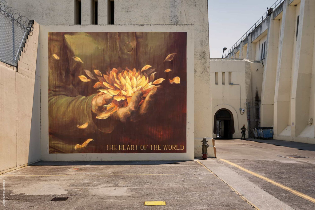 Faith47 The Heart of the World mural at San Quentin State Prison, USA, 2025