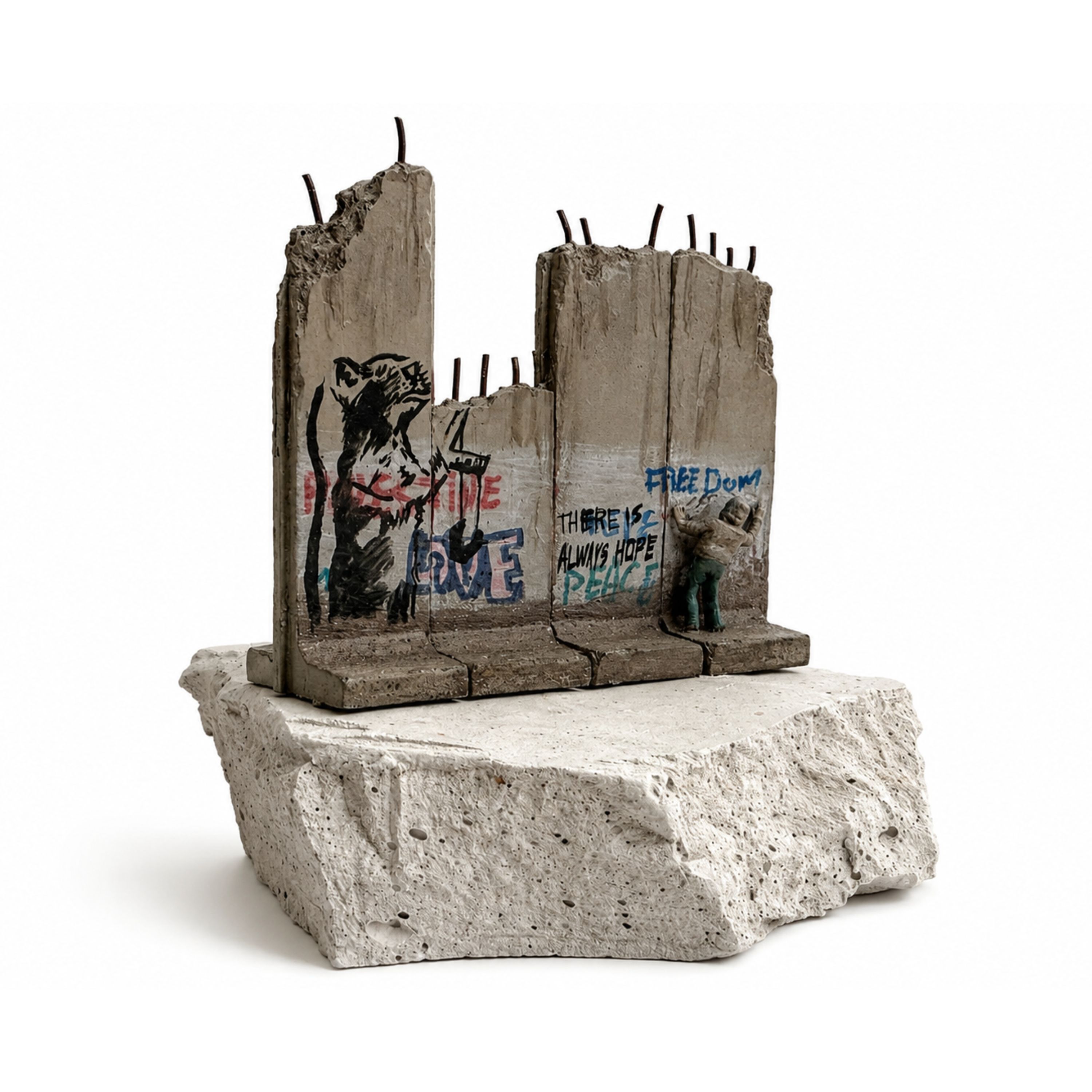 Banksy – Walled Off Hotel Defeated Wall Section “Slingshot Rat”