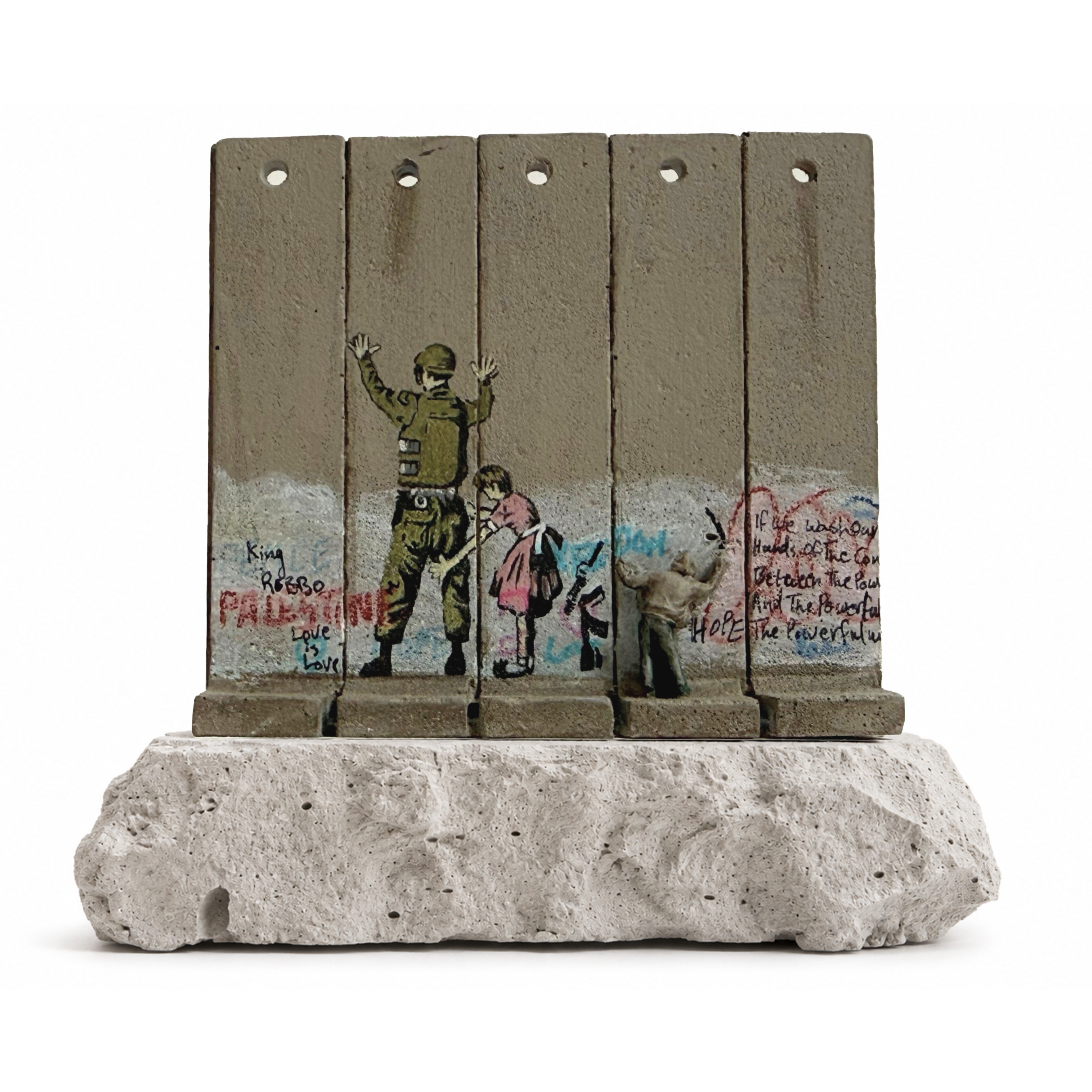 Banksy – Walled Off Hotel Wall Section “Stop & Search (West Bank Guard)”