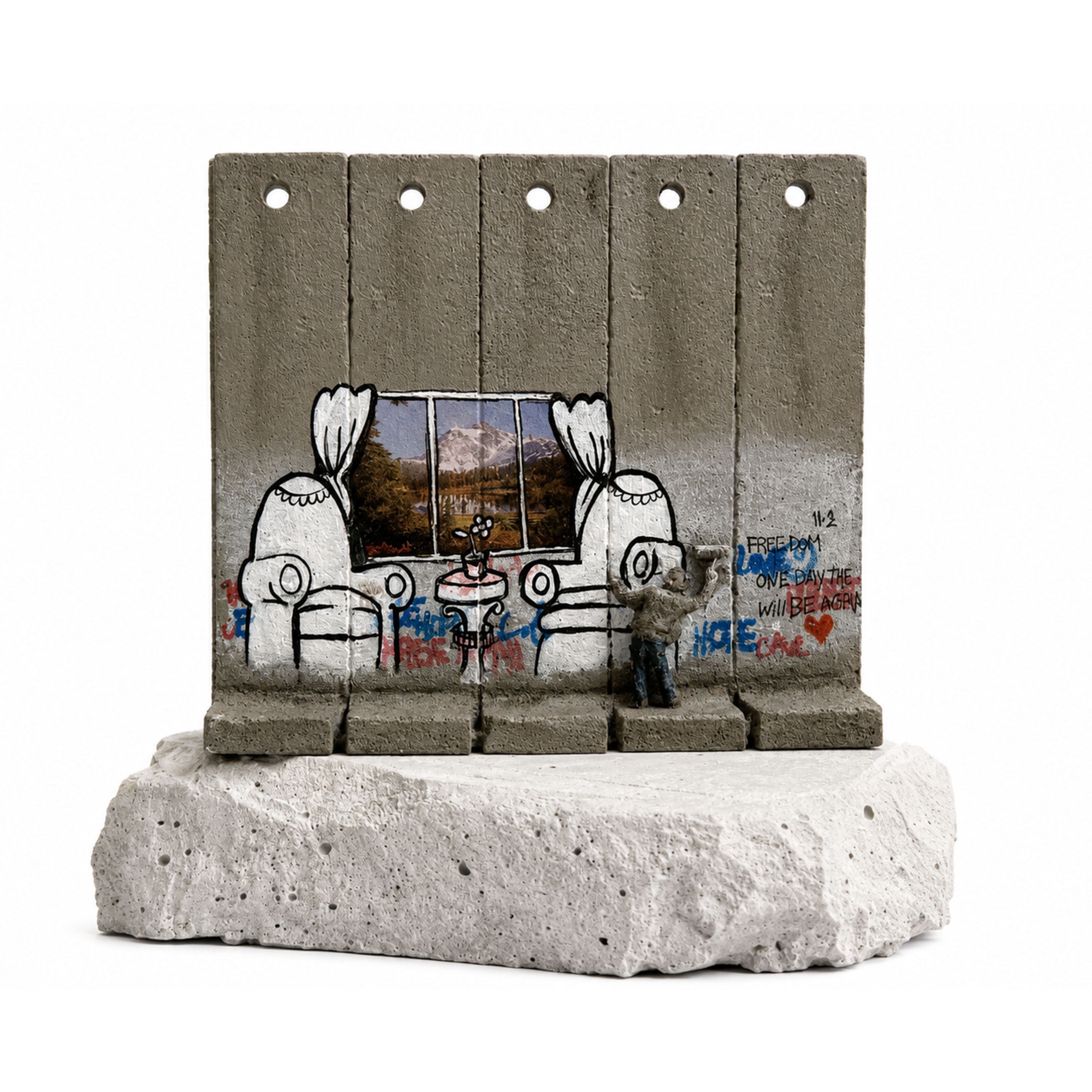 Banksy – Walled Off Hotel Wall Section “Window on the West Bank”