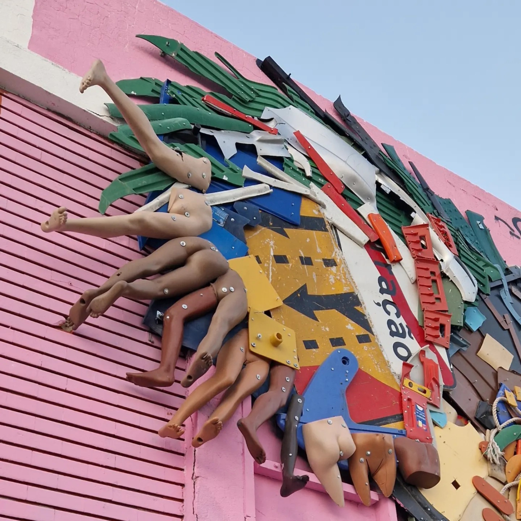 Doll limbs, plastic panels and discarded signage used in Bordalo II’s Lisbon koala