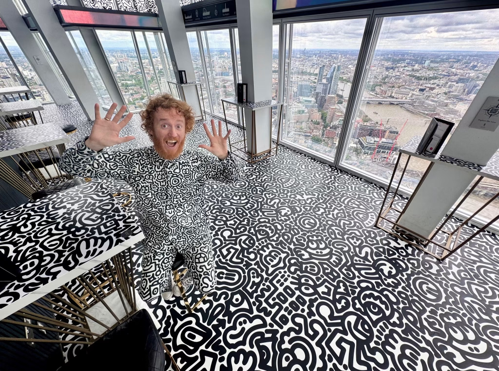 Mr Doodle, Doodles with a View, The View from The Shard, London, 2026. Mr Doodle / Photography: Morgan Davies