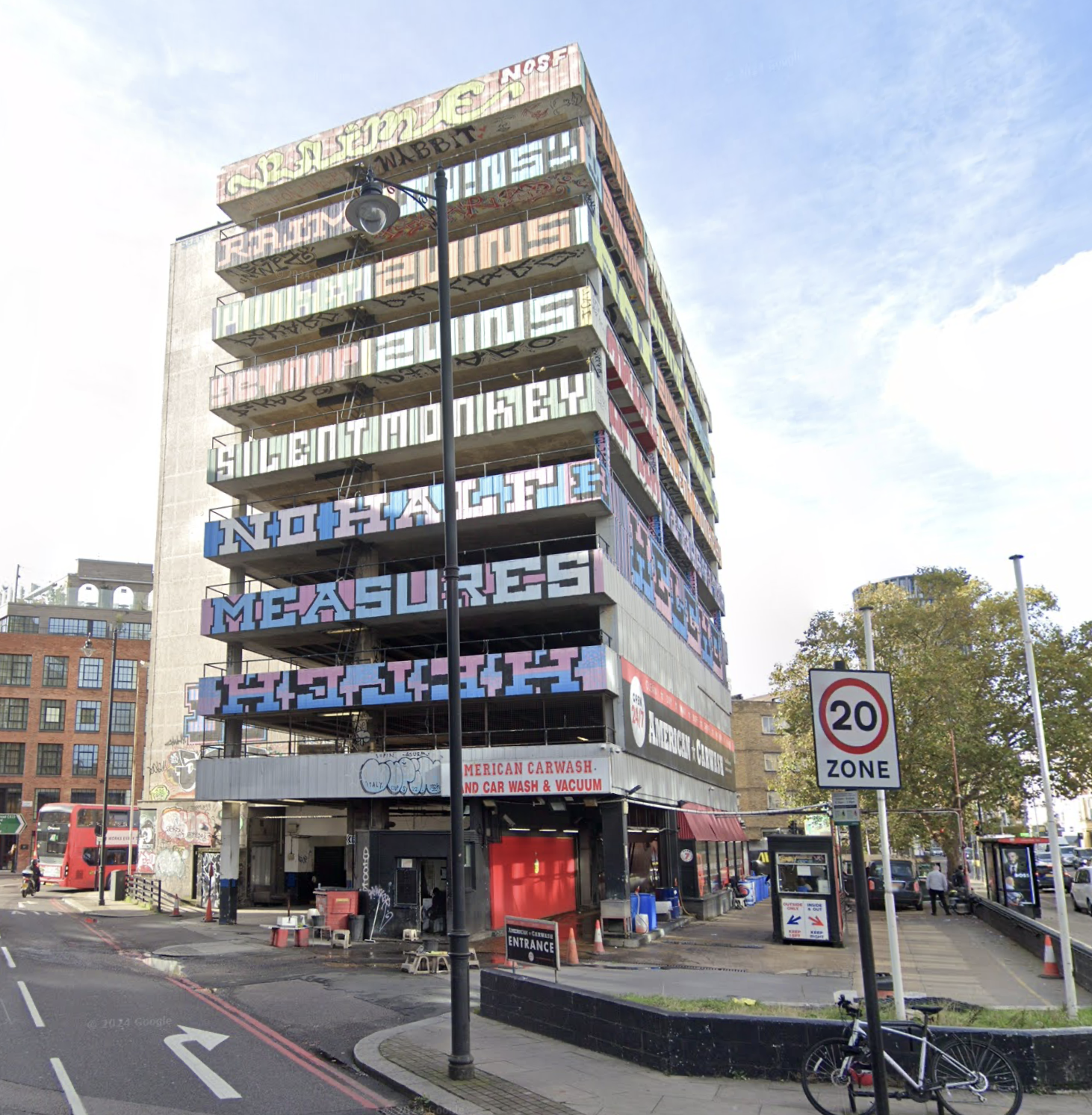 HELCH graffiti covering the American Carwash building in Shoreditch, London